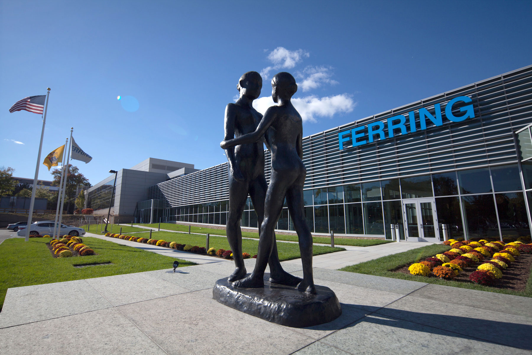 Ferring US Headquarters building, Parsippany, New Jersey at a sunny summer day.