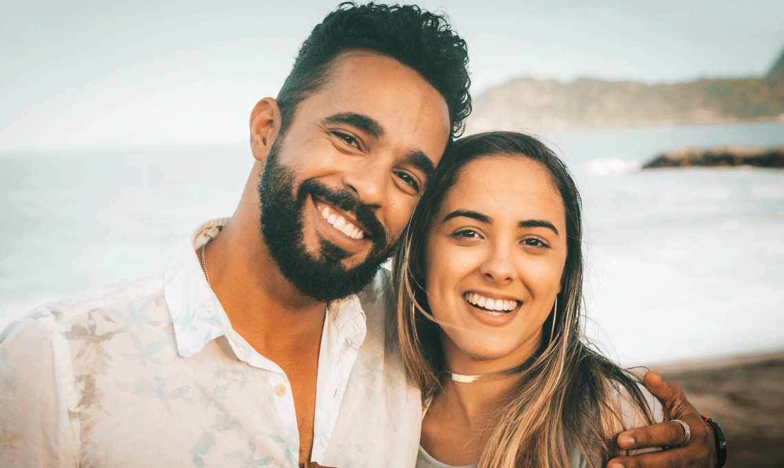 Young couple near seaside